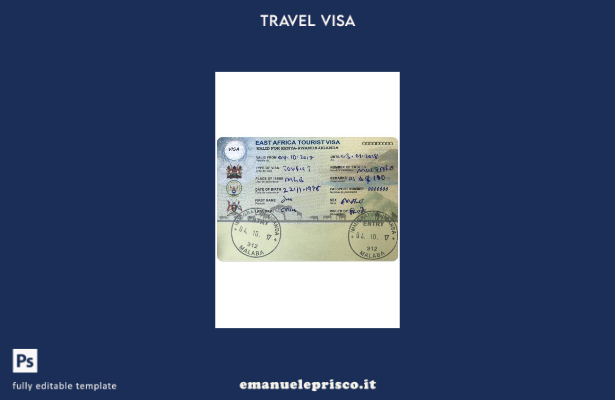 modello di visto per Kenya, Ruanda e Uganda in stile verificato