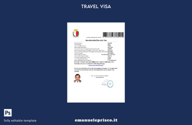 modello di visto per Malta in stile verificato