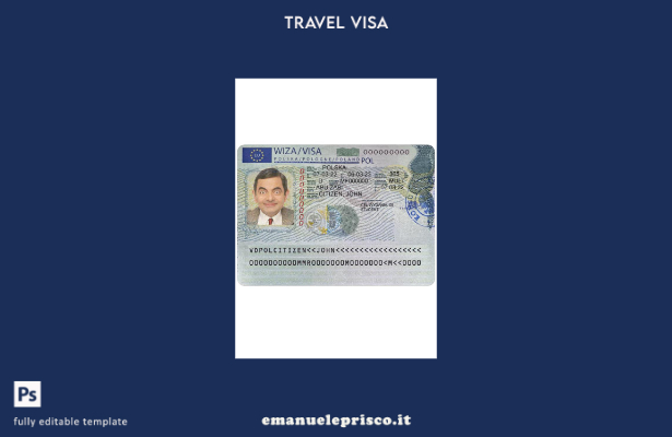modello di visto per Polonia in stile verificato