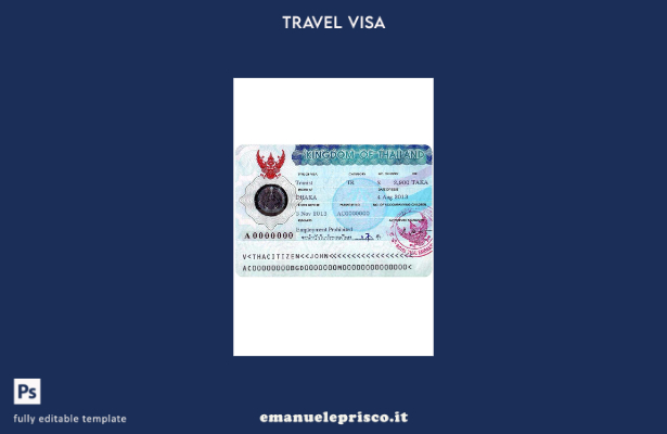 modello di visto per Thailandia in stile verificato