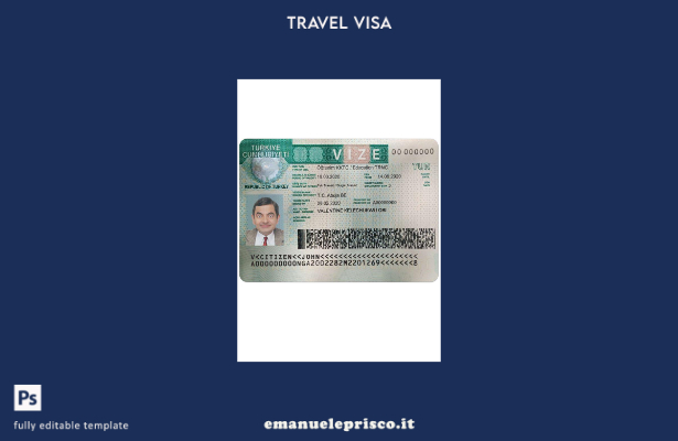modello di visto per Turchia in stile verificato