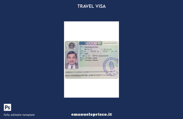 modello di visto per Ungheria in stile verificato