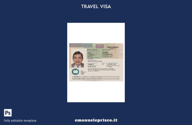 modello di visto per il Brasile in stile verificato