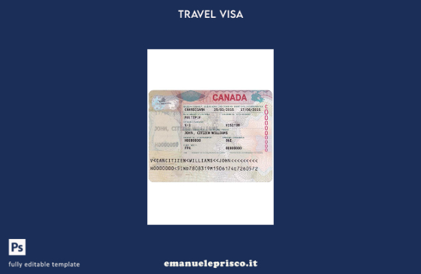 modello di visto per il Canada in stile verificato