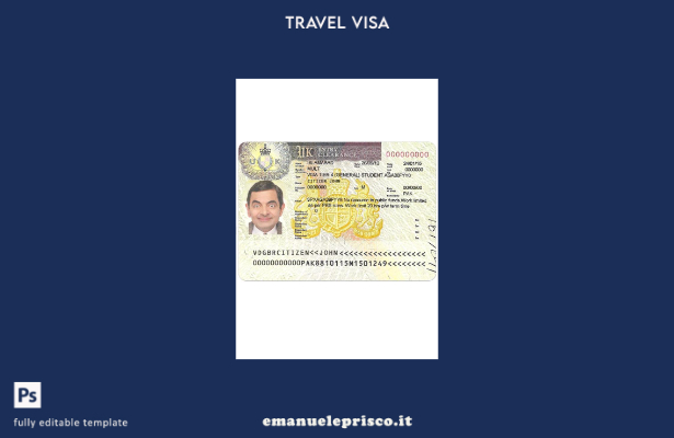 modello di visto per il Regno Unito in stile verificato
