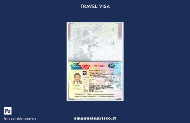 modello di visto per ingresso multiplo in stile verificato per la Malesia