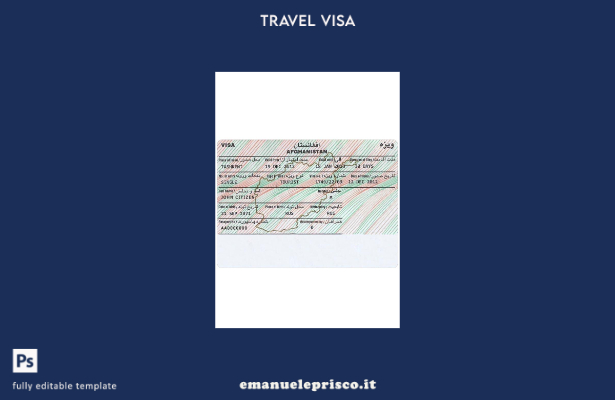 modello di visto per l'Afghanistan in stile verificato