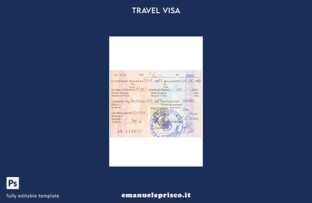 modello di visto per l'Albania in stile verificato