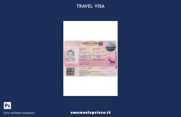 modello di visto per l'Angola in stile verificato