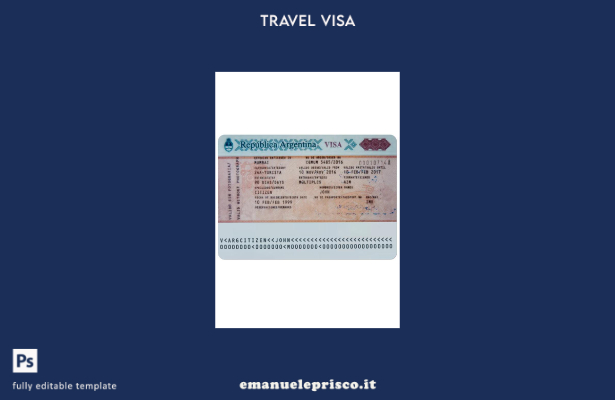 modello di visto per l'Argentina in stile verificato