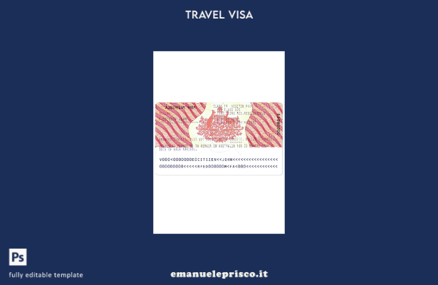 modello di visto per l'Australia in stile verificato