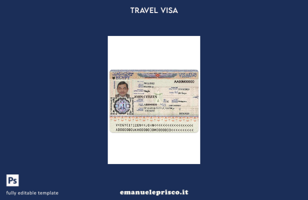 modello di visto per l'Egitto in stile verificato