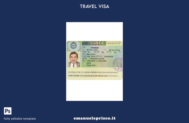modello di visto per l'Irlanda in stile verificato