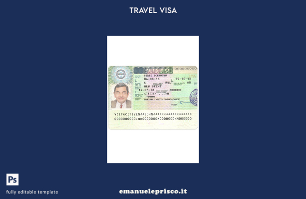 modello di visto per l'Italia in stile verificato