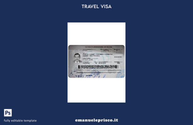 modello di visto per la Bolivia in stile verificato