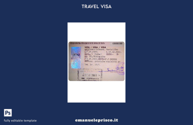 modello di visto per la Croazia in stile verificato