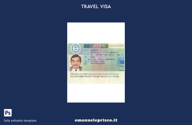modello di visto per la Lettonia in stile verificato