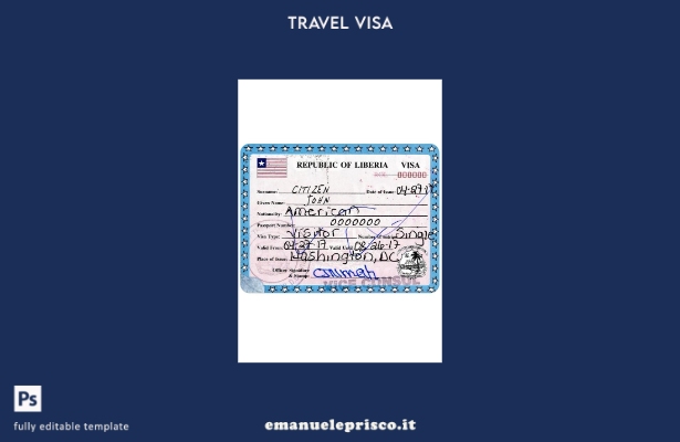 modello di visto per la Liberia in stile verificato