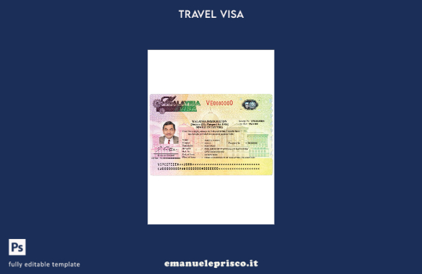 modello di visto per la Malesia in stile verificato