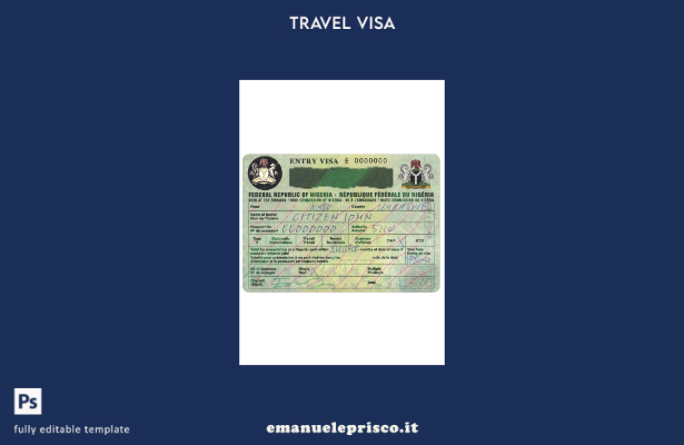 modello di visto per la Nigeria in stile verificato