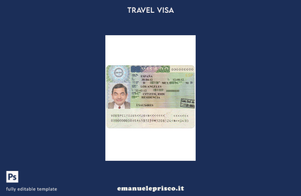 modello di visto per la Spagna in stile verificato