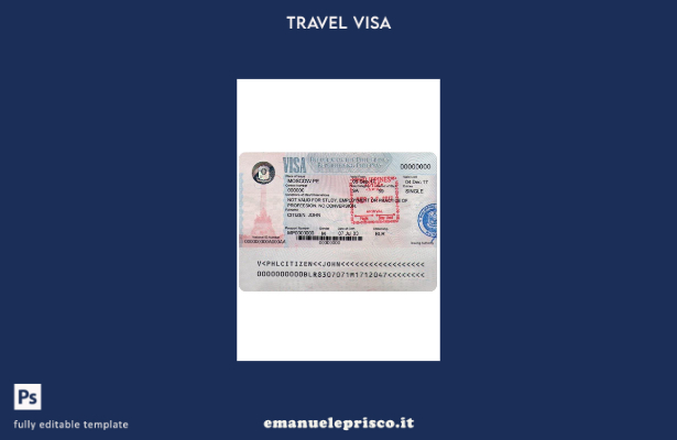 modello di visto per le Filippine in stile verificato