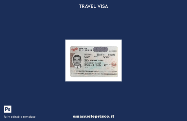 modello di visto turistico giapponese in stile verificato
