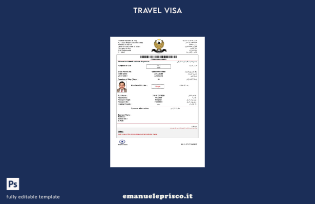 stile verificato Iraq e visto in modello Word e Pdf