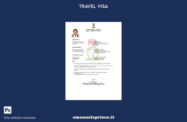 stile verificato Nigeria e visto in modello Word e Pdf