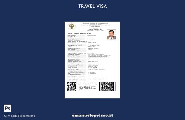 stile verificato Russia e visto in modello Word e Pdf