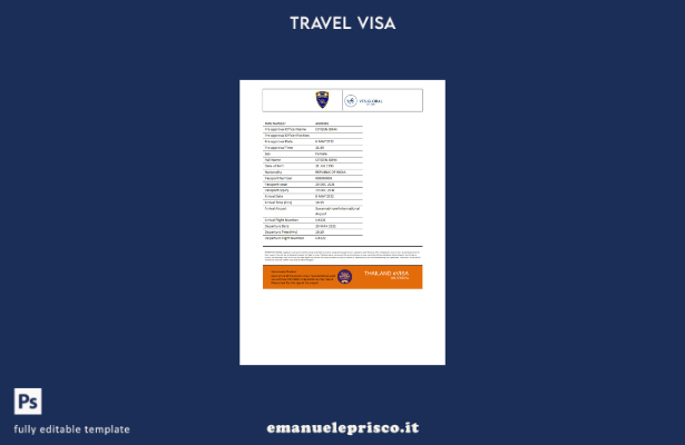 stile verificato Thailandia e visto in modello Word e Pdf