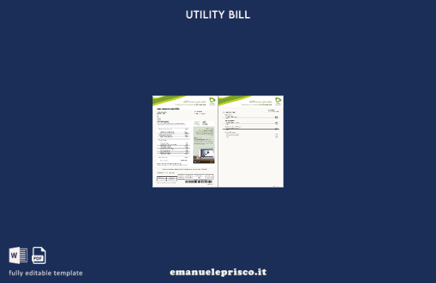 Pagine di bollette Etisalat degli Emirati Arabi Uniti in stile verificato, model