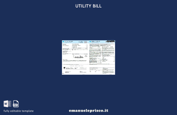 Pagine di bollette PG&E USA in stile verificato, modello di pagine