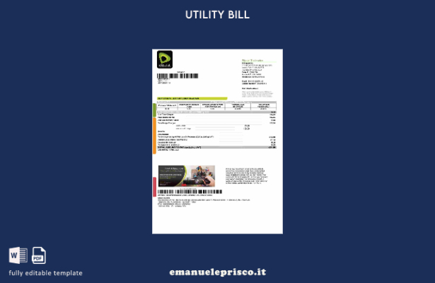 modello di bolletta delle utenze Etisalat degli Emirati Arabi Uniti in stile ver