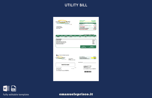 modello di bolletta delle utenze REMC USA Steuben Country stile verificato