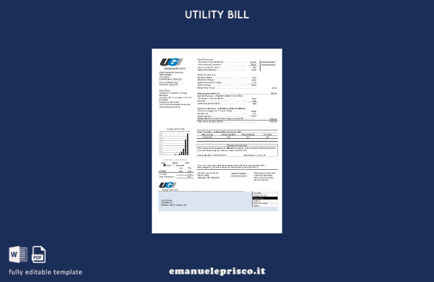 modello di bolletta delle utenze UGI Utilities USA Pennsylvania stile verificato