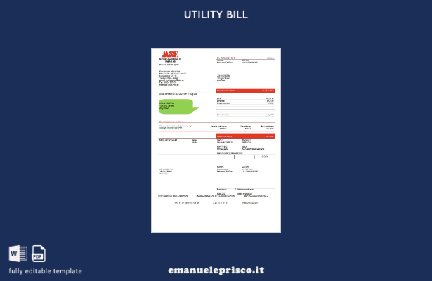 modello di bolletta delle utenze svedese Mjölby Kraftnat AB stile verificato