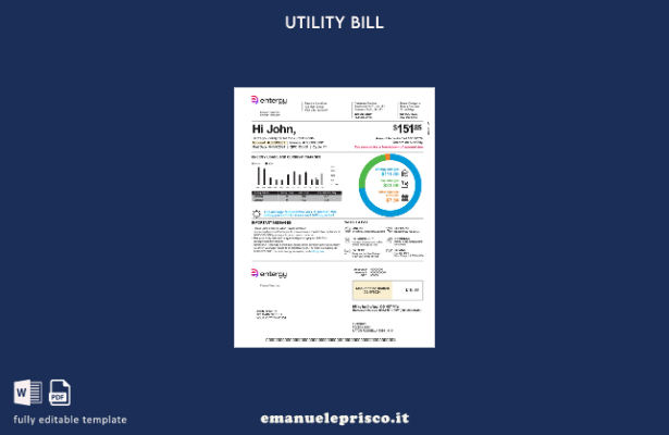 modello di pagina delle pagine della bolletta entergy USA Texas stile verificato