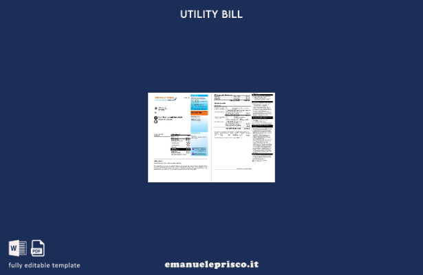 modello di pagine di bolletta per l'energia di Sainsbury's Energy (British Gas)