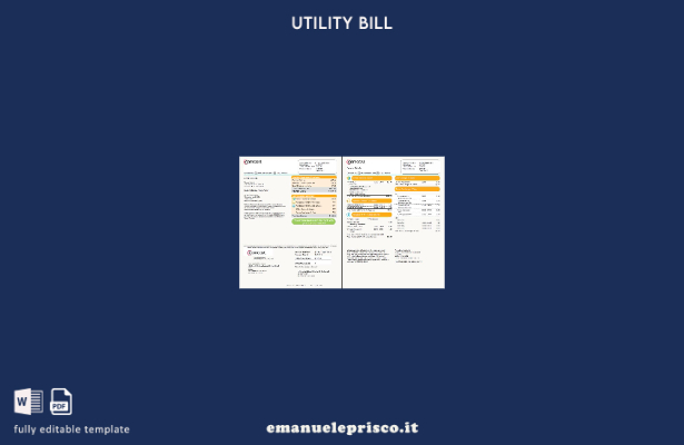 modello di pagine di bollette Comcast USA in stile verificato