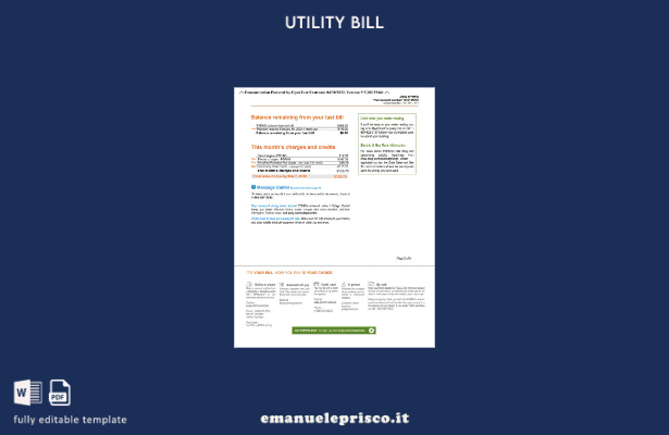 modello di pagine di bollette PSEG USA New York in stile verificato