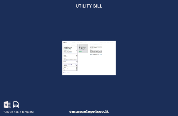 modello di pagine di bollette dei servizi pubblici USA Philadelphia Xfinity in 1