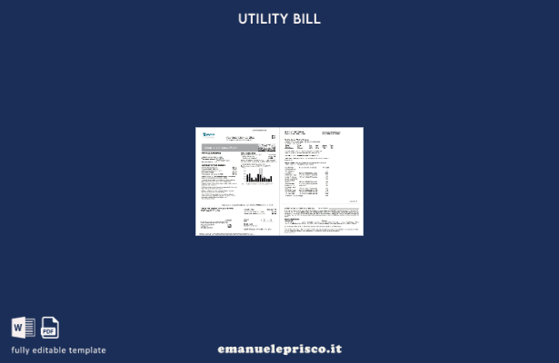 modello di pagine di bollette delle utenze Pepco USA Maryland stile verificato