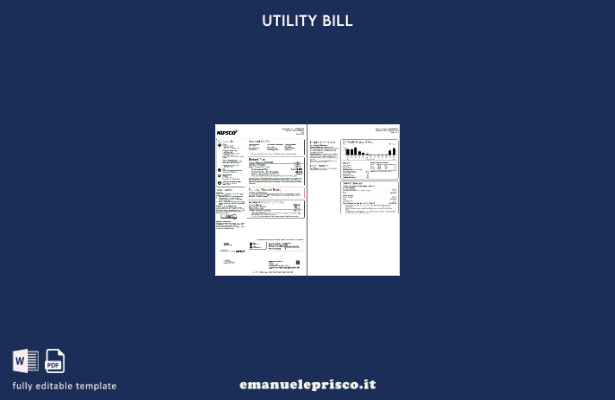 modello di pagine di bollette delle utenze USA NIPSCO in stile verificato