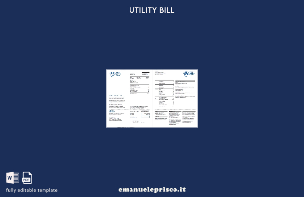 modello di pagine di parole della bolletta delle utenze USA Time Warner Cable in