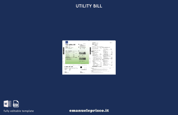 modello di pagine di parole della bolletta elettrica canadese Epcor in stile ver