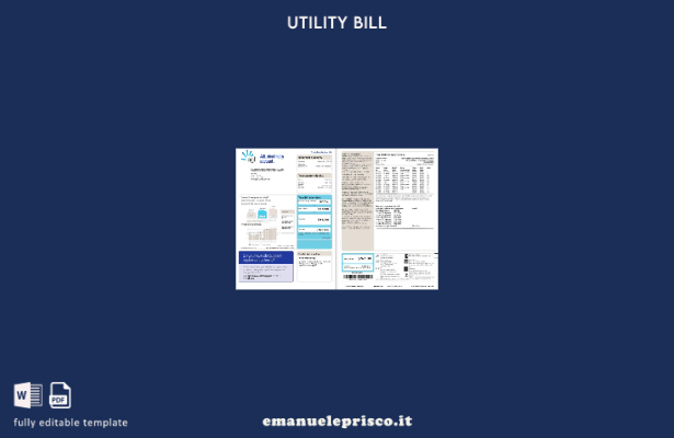 modello di pagine di parole della bolletta energetica del conto elettrico Austra