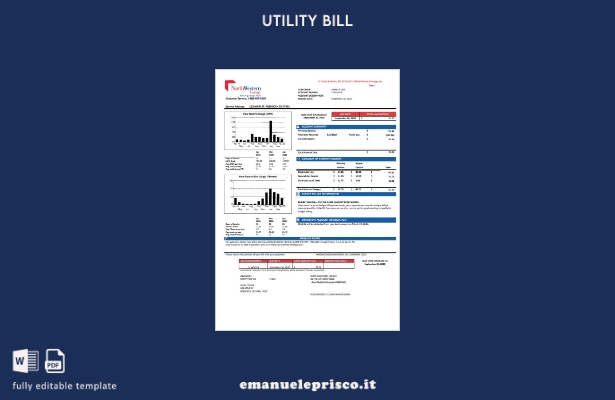 modello di versione della bolletta dell'energia nordoccidentale USA stile veri 1