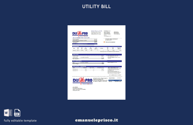 modello word di bolletta del gas Disgaspro Ecuador in stile verificato