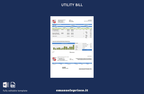 modello word di bolletta della utility idrica USA Wawatosa stile verificato